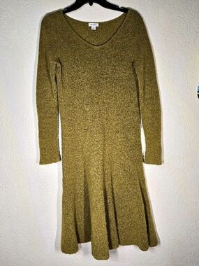 Sundance Nature's Hue Sweater Midi Dress Green Brown Medium